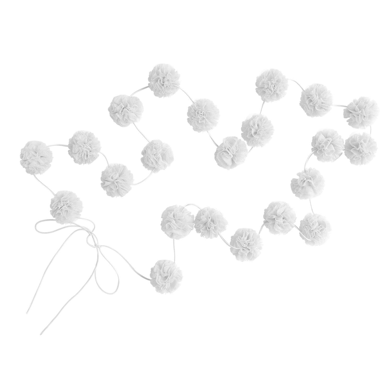 Mini Pom Garland White
