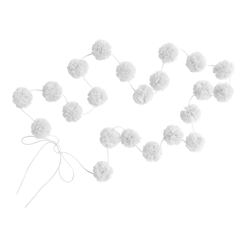 Mini Pom Garland White