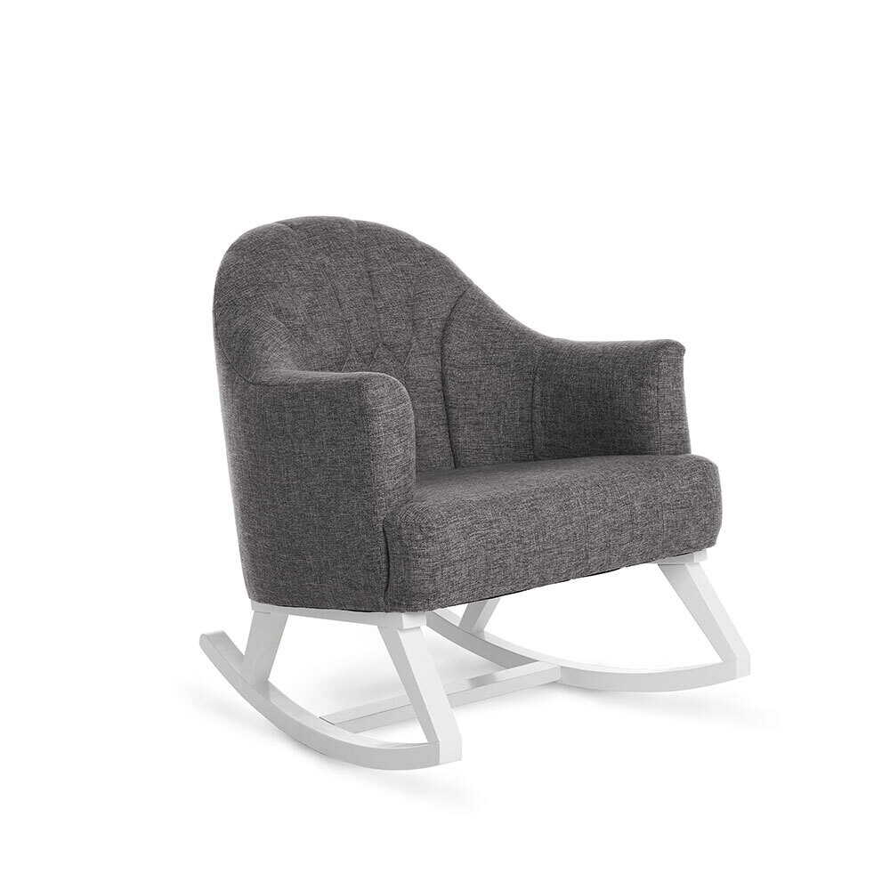 Obaby Round Back Rocking Chair - White with Grey