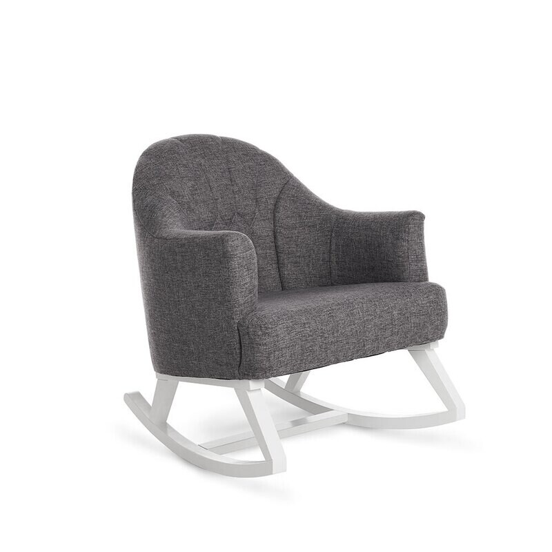 Obaby Round Back Rocking Chair - White with Grey