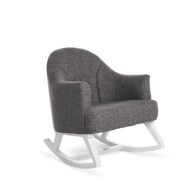 Obaby Round Back Rocking Chair - White with Grey