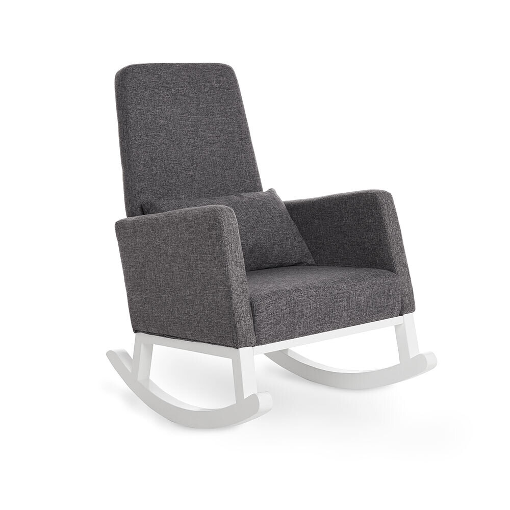 Obaby High Back Rocking Chair - White with Grey