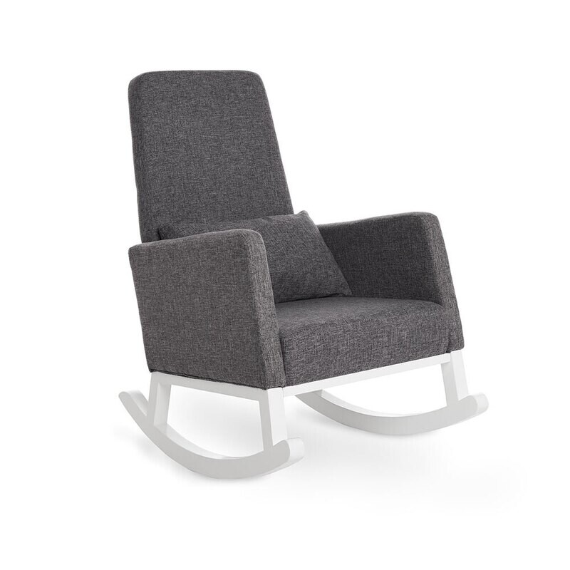 Obaby High Back Rocking Chair - White with Grey