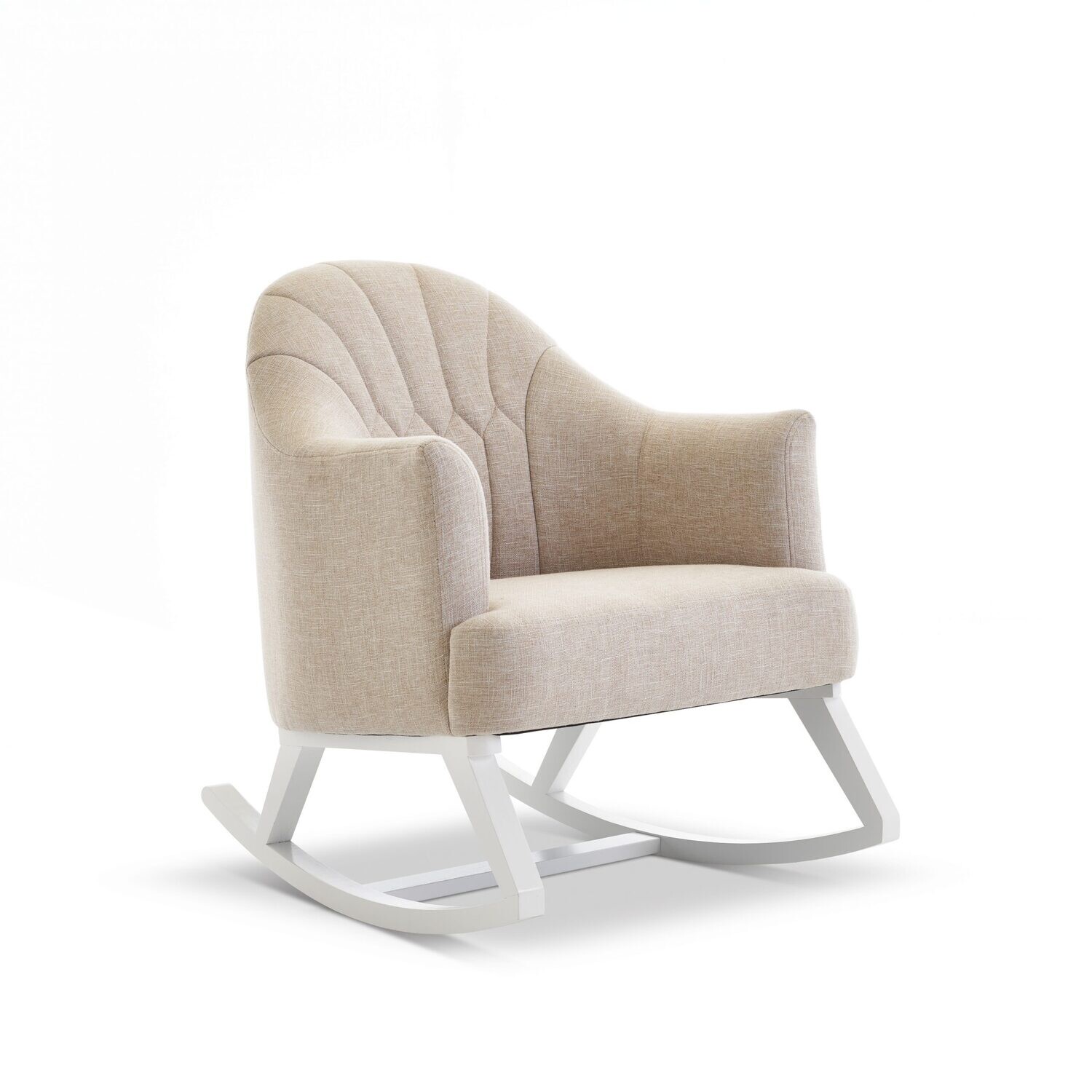 Obaby Round Back Rocking Chair - White with Oatmeal