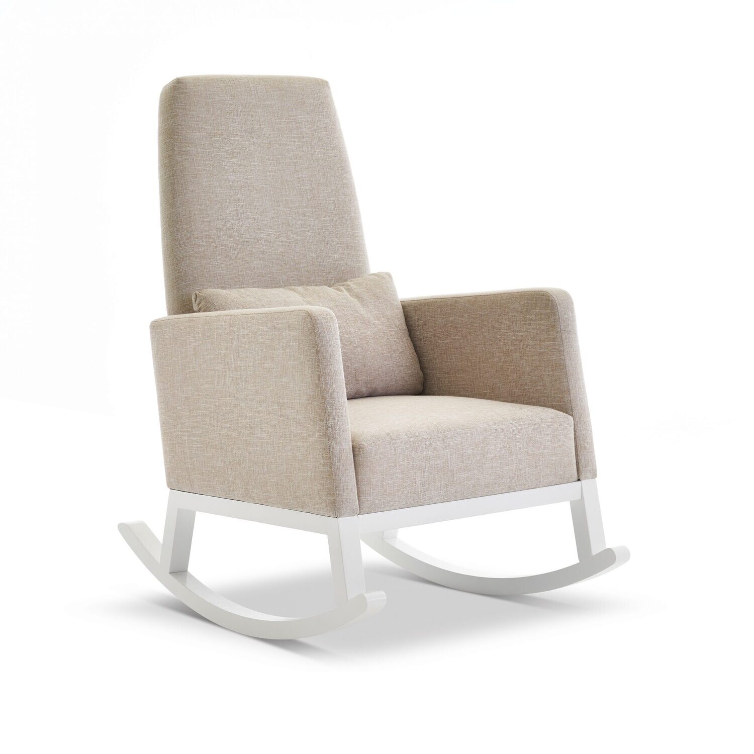 Obaby High Back Rocking Chair - White with Oatmeal