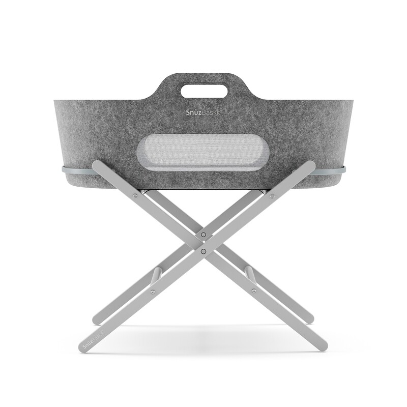 SnuzBaskit Dark Grey Moses Basket &amp; Dove Stand