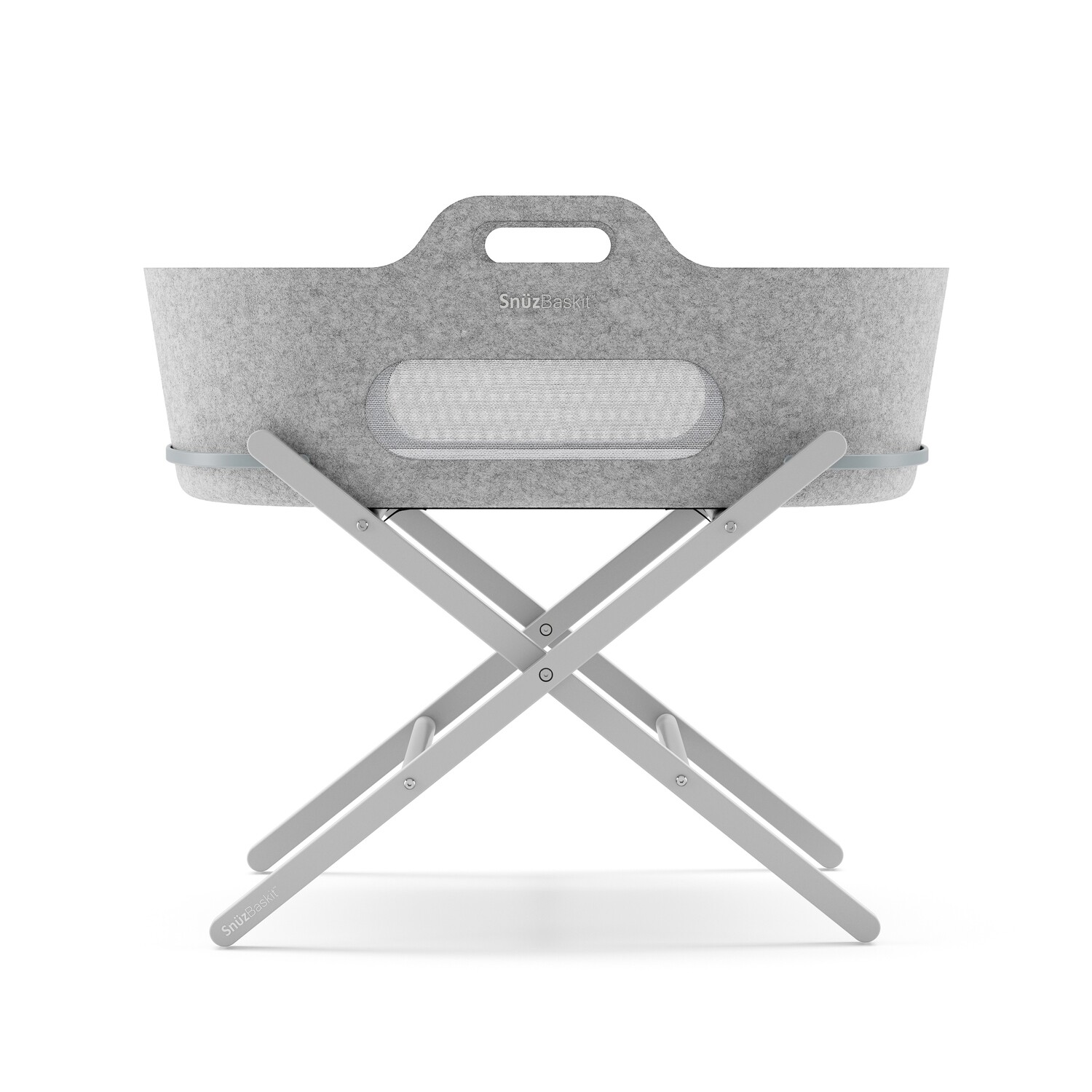 SnuzBaskit Light Grey Moses Basket &amp; Dove Stand