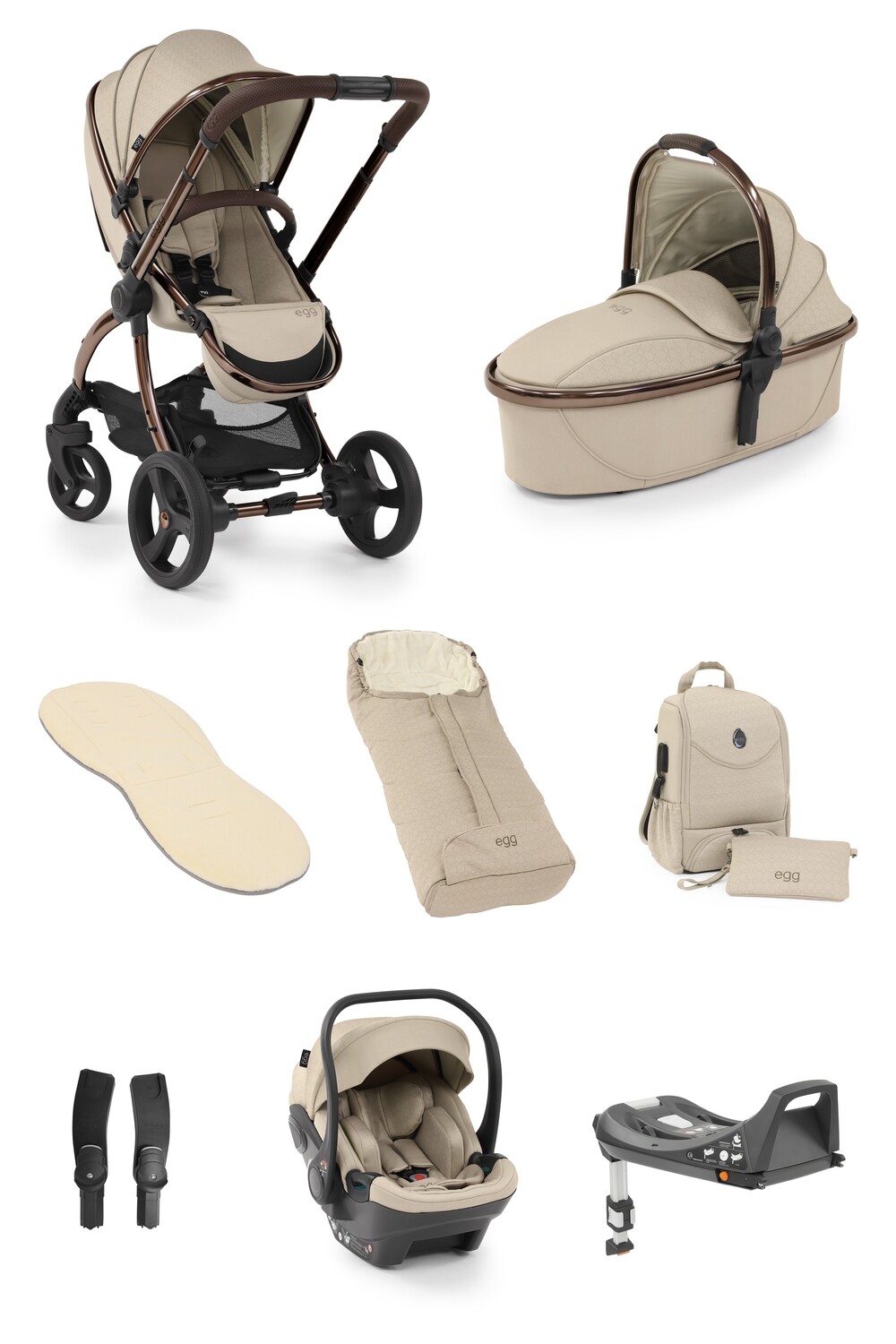 Egg² Stroller &amp; Carrycot - Feather Geo Bundle