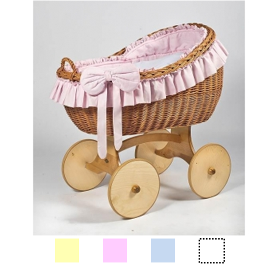 MJ Mark - High back Wicker crib - Antique