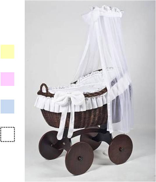 MJ Mark - High back Wicker crib - Dark Wicker