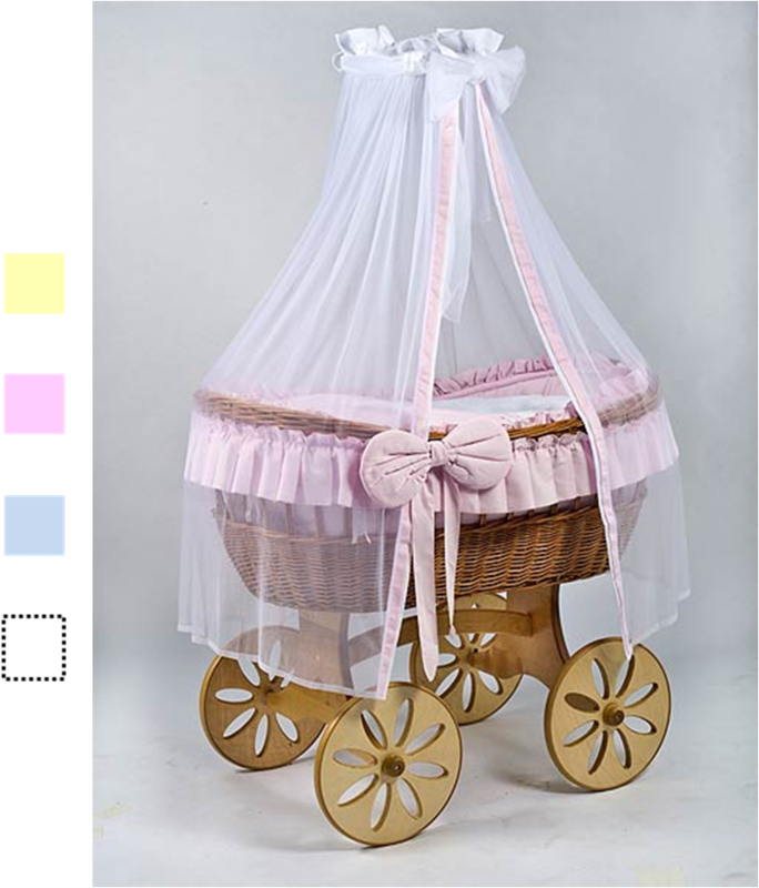 MJ Mark - Wicker Drape Crib - Antique