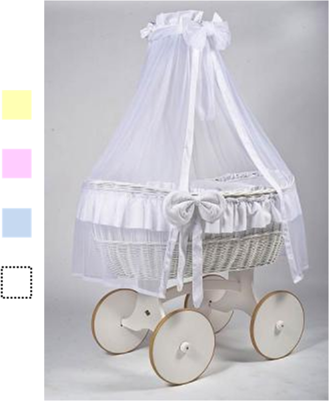 MJ Mark - Wicker Drape Crib - White