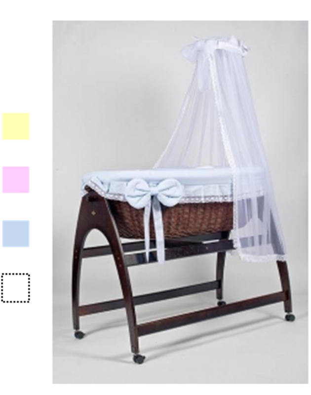MJ Mark - Large swinging Wicker crib - Dark Wicker