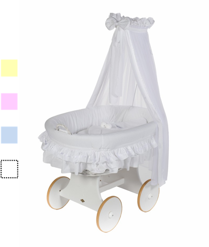MJ Mark - Lulu Wicker Drape Crib - White