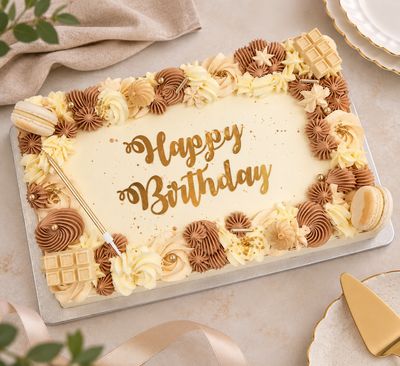 Pastel Celebration Sheet Cake Pastel celebration sheet cake with Swiss meringue buttercream and personalised message
