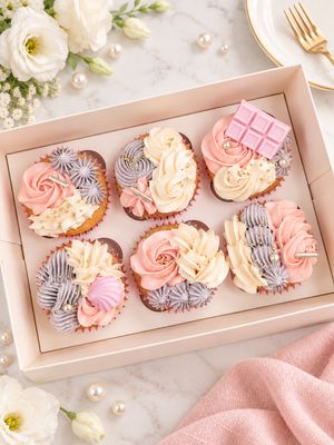 Pink and purple Designer Cupcakes