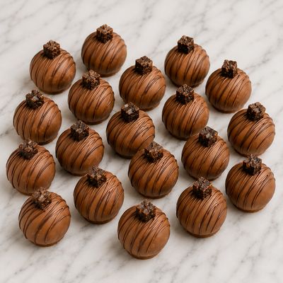 Brownie cake truffles coated in Belgian chocolate