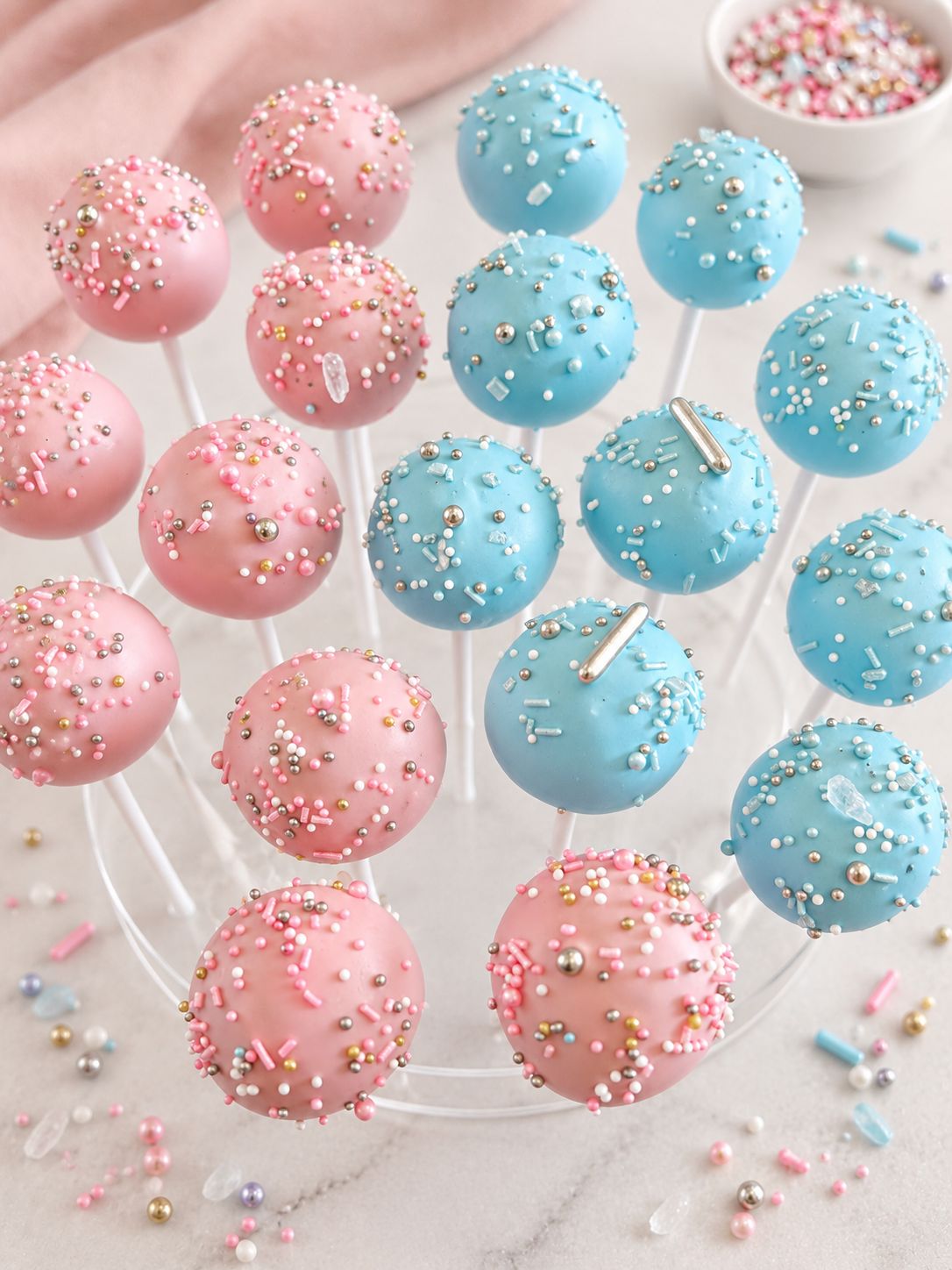 Belgian Chocolate Cake Pops Belgian chocolate cake pops decorated with sprinkles