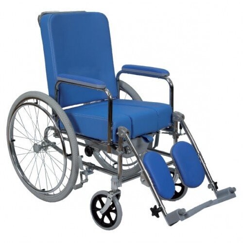 SEDIA COMODA IN ACCIAIO VERNICIATO - CON SCHIENALE RECLINABILE - AD AUTOSPINTA