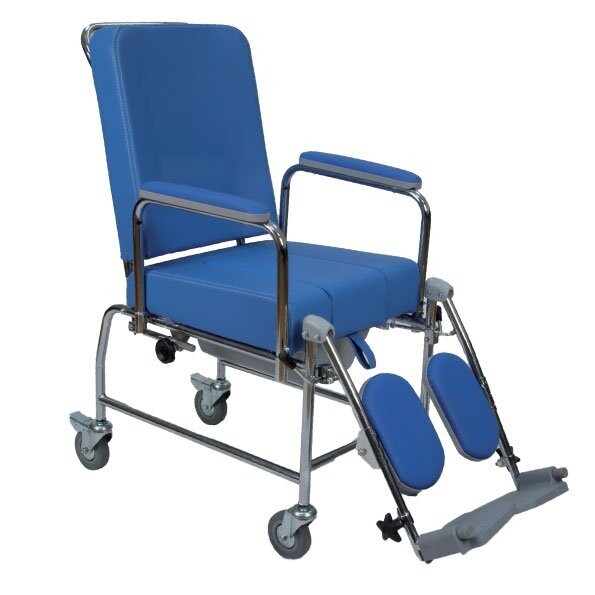 SEDIA COMODA CON RUOTE IN ACCIAIO VERNICIATO - CON SCHIENALE RECLINABILE