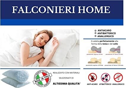 CUSCINO CERVICALE Anallergico Anti acaro Antibatterico-Garantisce al Meglio Il Miglior Riposo 2 cuscini