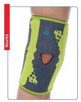 Ginocchiera avvolgente con stabilizzatore rotuleo e stecche a spirale PEDIATRICO