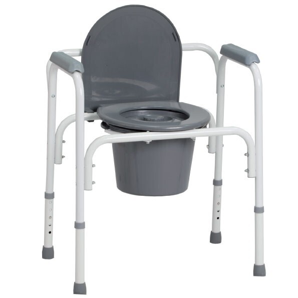 SEDIA 3 IN 1 CON WC - COMODA IN ACCIAIO VERNICIATO
