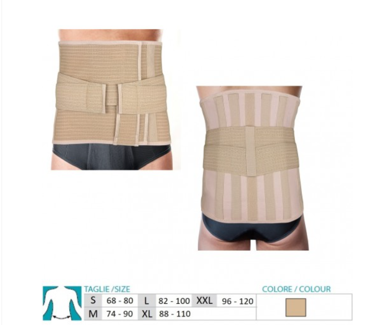 Corsetto in tela armata- semirigido con parte posteriore in doppia tela armata