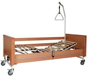 Letto elettrico elevabile con doghe in legno