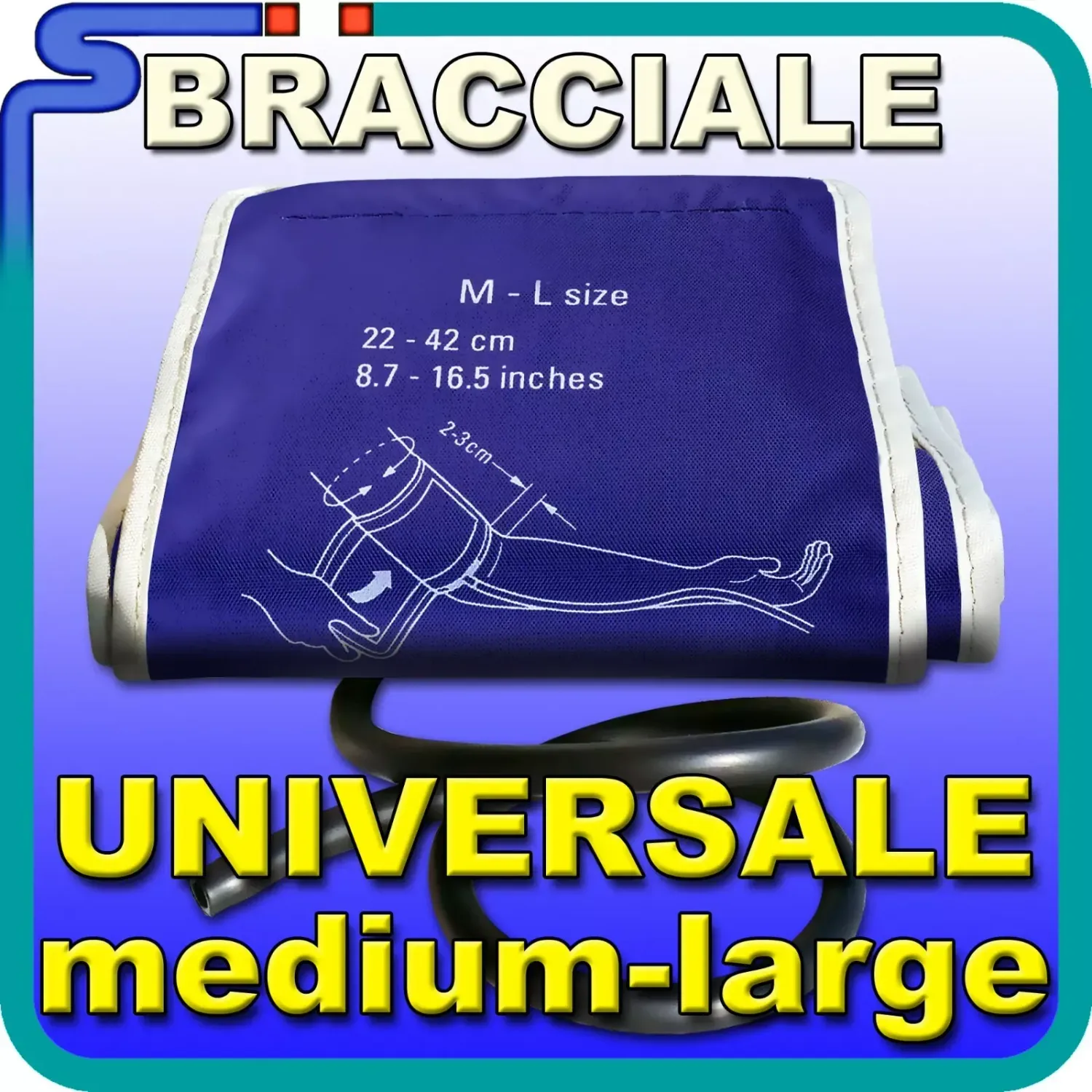 BRACCIALE RICAMBIO UNIVERSALE ML COMPATIBILE CON TUTTI I MISURATORE DI PRESSIONE