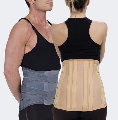Corsetto lombosacrale alto con 4 stecche posteriori altezza 35 cm