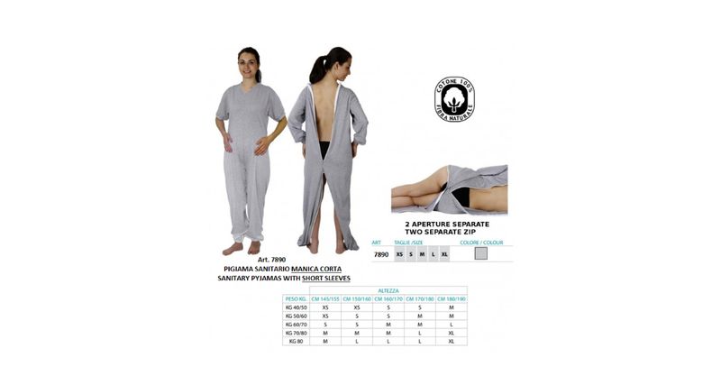 HOMECARE Pigiama sanitario manica corta