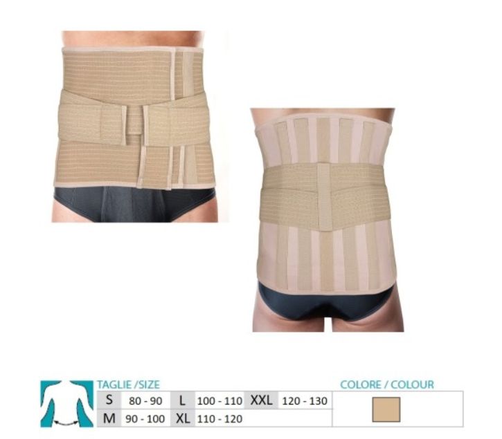 Corsetto in tela armata- semirigido con parte posteriore in doppia tela armata