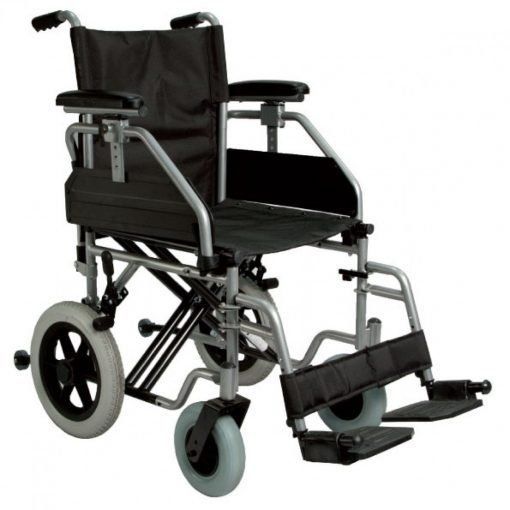 Carrozzina pieghevole da transito con braccioli elevabili Carrozzina pieghevole da transito con braccioli elevabili