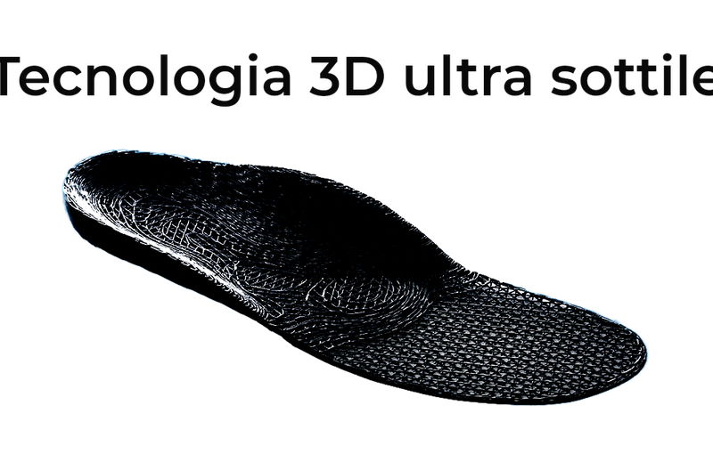 PLANTARI SU MISURA-3D  è il plantare realizzato
con la nuova stampante-3D progettata specificatamente
per la produzione di nu