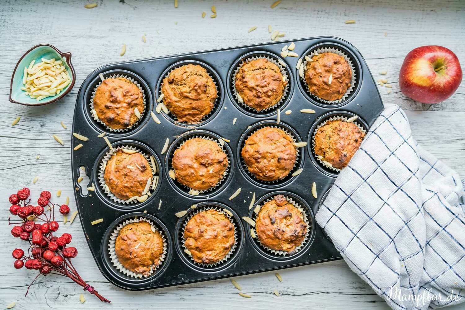 Veganer Muffin (Apfel, Zimt)