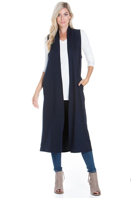 Long Vest with Pockets