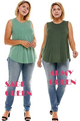 Casual Sleeveless Top - 3X to Small!!