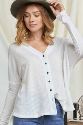 Button Down Henley Top - 3X to Small!!