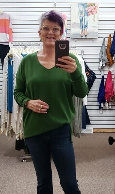 Cozy V Neck Sweater Only 2X/3X Left!! Beautiful Green!!