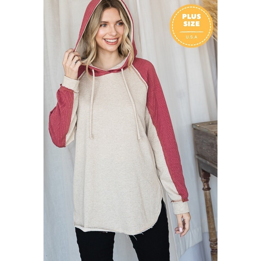 Knit Sleeve Hoodie - So Soft!!  3X to S!!