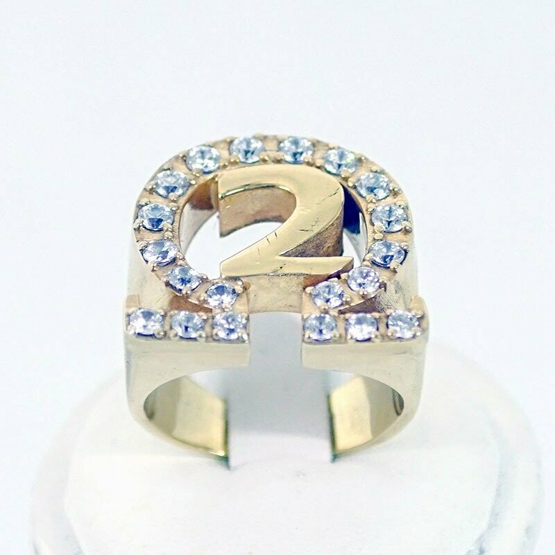 OMEGA SYMBOL GOLD RING