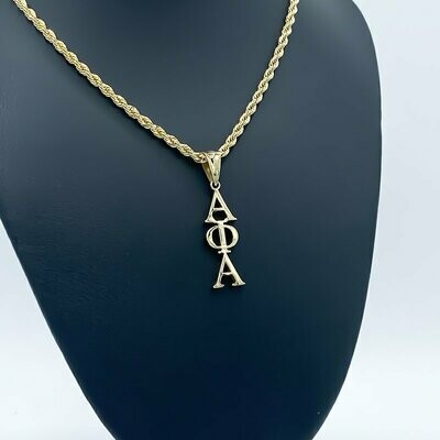 ALPHA PHI ALPHA LARGE OPEN PENDANT - Gold Plated