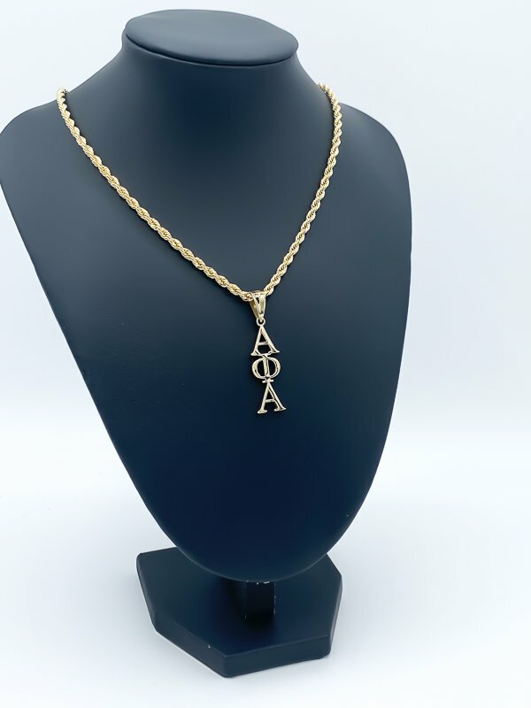 ALPHA PHI ALPHA LARGE OPEN PENDANT - Gold Plated