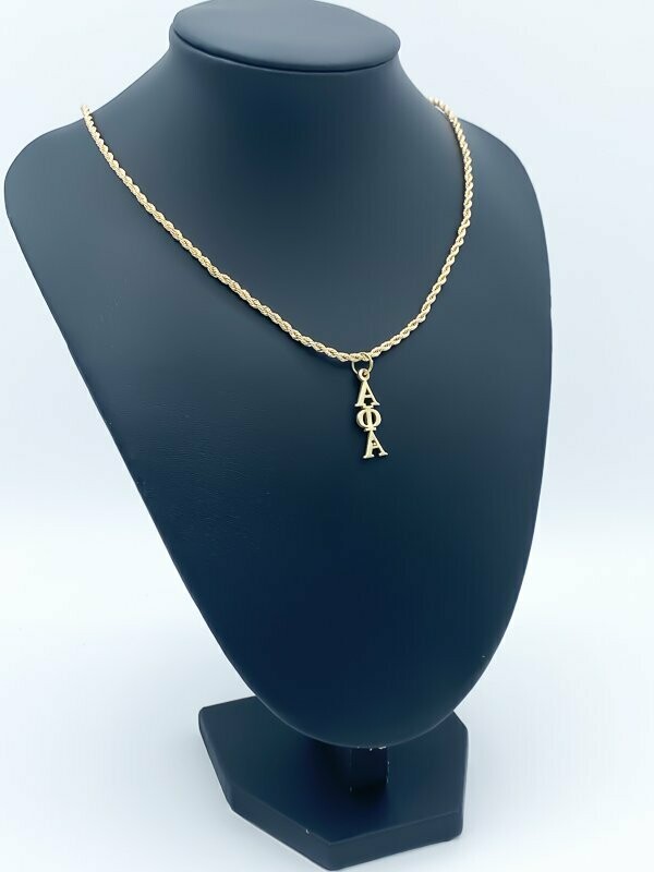 ALPHA PHI ALPHA SMALL OPEN PENDANT - Gold Plated