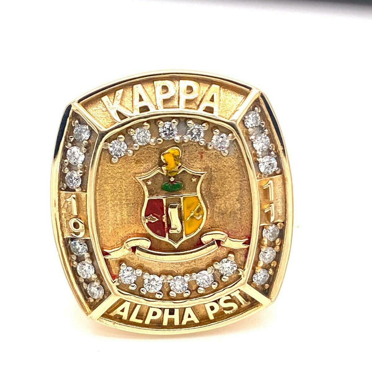 KAPPA ALPHA PSI SHIELD GOLD DIAMOND RING