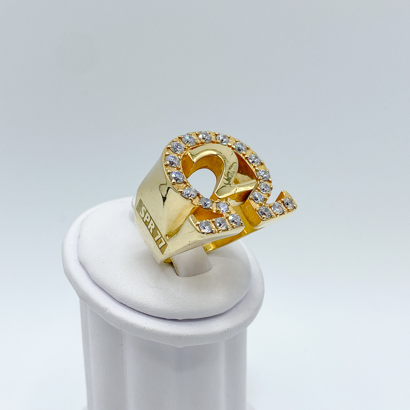 OMEGA SYMBOL RING - with Line Number