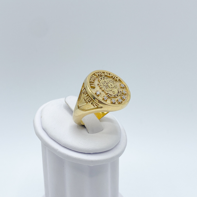 ALPHA PHI ALPHA ROUND GOLD RING