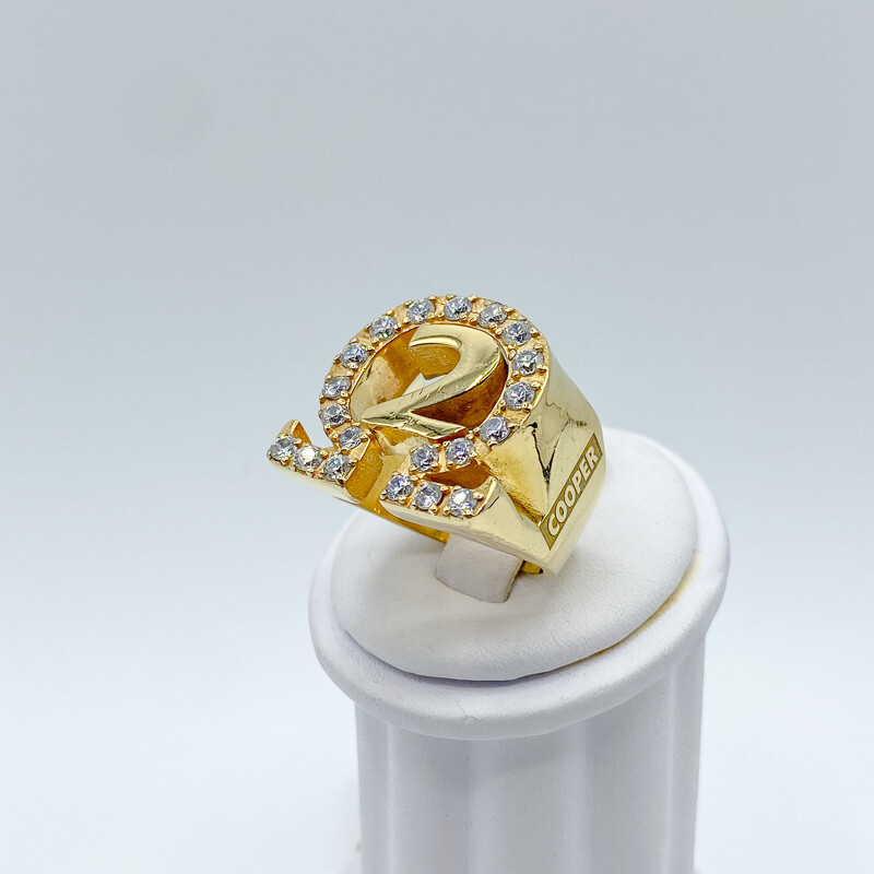 OMEGA SYMBOL RING - with Line Number