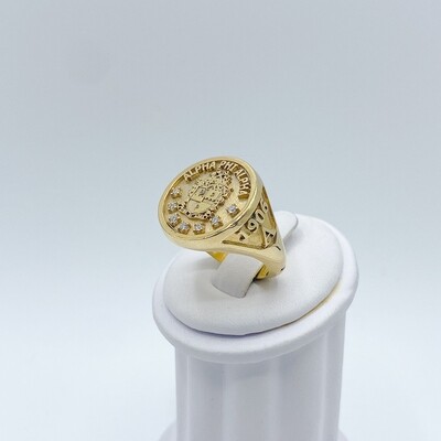 ALPHA PHI ALPHA ROUND RING - Gold Plated